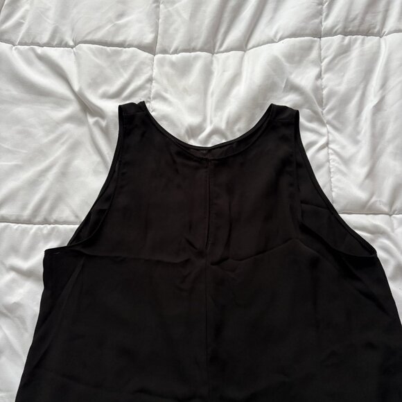 Lush Womens Blouse Sleeveless Black High Neck Layered Lightweight - Picture 8 of 8